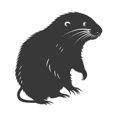 Fototapeta premium Silhouette mole animal black color only full body 