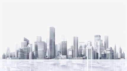 Obraz premium urban skyline and modern cityscape towering skyscrapers