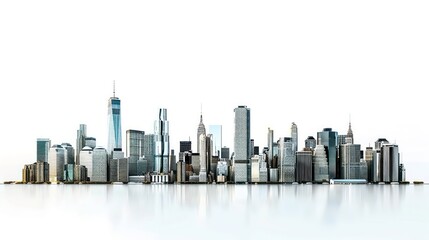 urban skyline and modern cityscape towering skyscrapers