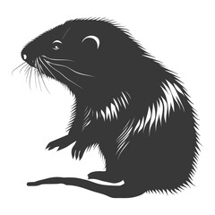 Obraz premium Silhouette mole animal black color only full body 