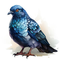 Fototapeta premium Watercolor Pigeon vector, clipart Illustration, Generative Ai