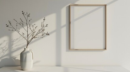 blame frame for mockup, frame hanging on a wall, beautiful, white space in frame, do not block frame