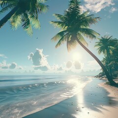 tropical beach on a summer day
