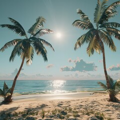 tropical beach on a summer day