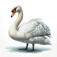 Fototapeta premium Watercolor Swan vector, clipart Illustration, Generative Ai