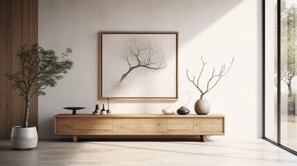  A minimalist masterpiece adorning the wall, capturing simplicity and elegance in a single frame, seamlessly blending into the modern interior