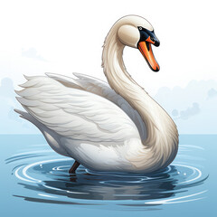 Watercolor Swan vector, clipart Illustration, Generative Ai