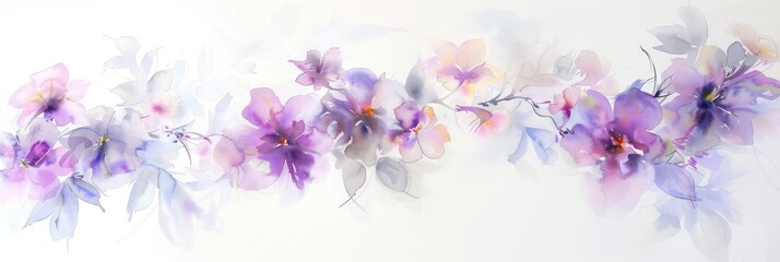 Obraz premium wedding corner sequence of flowers without stems, watercolour painting