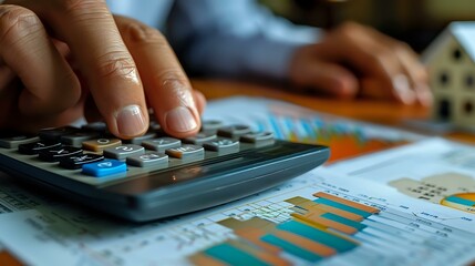 Fototapeta premium Analytical Hands: Calculating Financial Figures