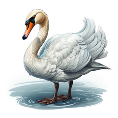 Fototapeta premium Watercolor Swan vector, clipart Illustration, Generative Ai