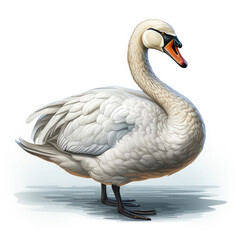 Fototapeta premium Watercolor Swan vector, clipart Illustration, Generative Ai
