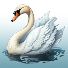 Fototapeta premium Watercolor Swan vector, clipart Illustration, Generative Ai
