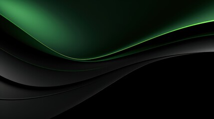 modern green swirls on black backdrop
