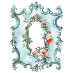 beautiful mirror in the style of watercolor illustrations