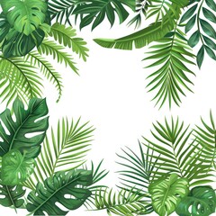tropical foliage on a white background