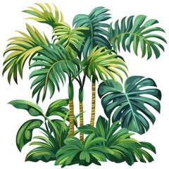 tropical foliage on a white background