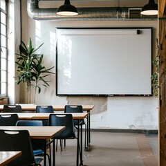 classroom with whiteboard
