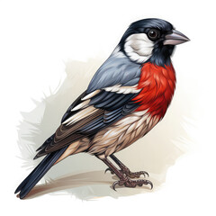Watercolor Finch vector, clipart Illustration, Generative Ai