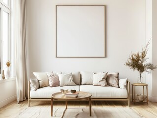 Fototapeta na wymiar design a living room, white walls and light wooden floors