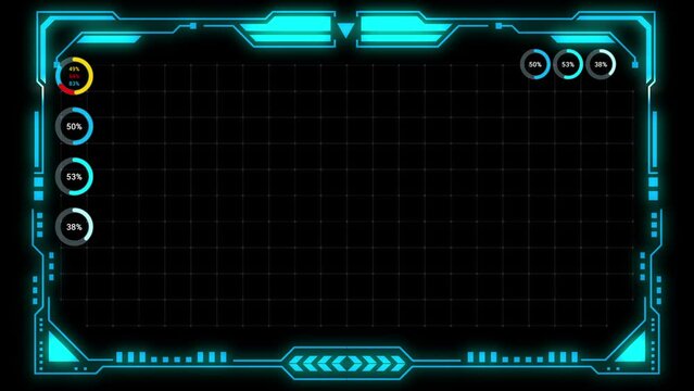 A futuristic HUD frame, ideal for business, industry, and beyond, perfect for presentations and advertising. 4K video for mobile devise 