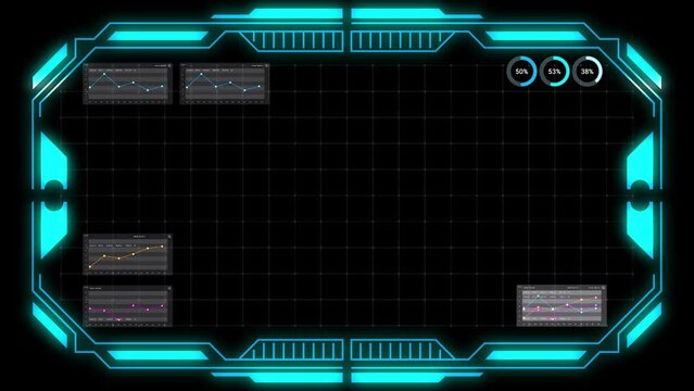 A futuristic HUD frame, ideal for business, industry, and beyond, perfect for presentations and advertising. 4K video for mobile devise 