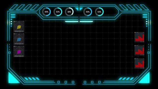 A futuristic HUD frame, ideal for business, industry, and beyond, perfect for presentations and advertising. 4K video for mobile devise