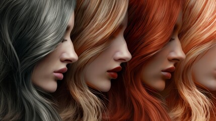Diverse Group of Women With Different Colored Hair