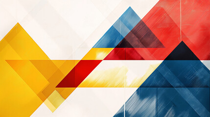Background of triangles in red, yellow and blue