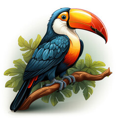 Fototapeta premium Watercolor Toucan vector, clipart Illustration, Generative Ai