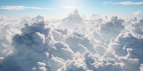 Fototapeta premium Vast expanse of sky adorned with drifting clouds, instilling a sense of peace. Serene and tranquil celestial panorama