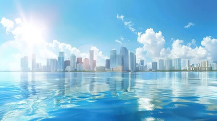 Fototapeta premium tropical city skyline