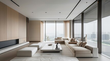 Fototapeta na wymiar beautiful interior in minimal style 