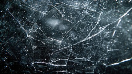 Abstract shattered glass with reflections