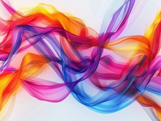 A dynamic arrangement of abstract multicolored interlacing lines on a white light background, evoking a sense of movement and energy 8K , high-resolution, ultra HD,up32K HD