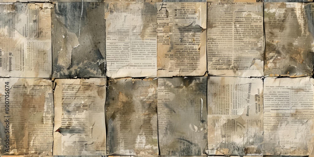 Poster page of newspaper crowded with abundant text. comprehensive and detailed coverage within a single pa