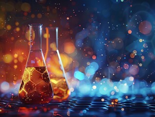 An abstract background with copy space featuring theme of chemistry, test tubes, and experiments 8K , high-resolution, ultra HD,up32K HD