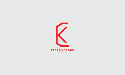 CK KC Abstract initial monogram letter alphabet logo design