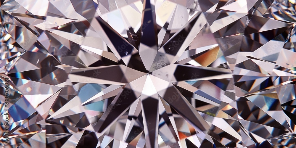 Poster macro shot of sparkling diamond in vivid blue. brilliant and mesmerizing gemstone close-up