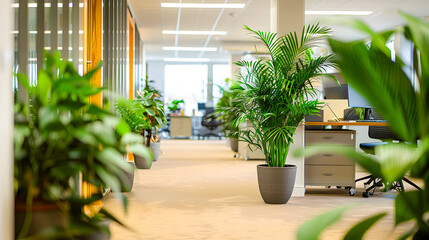 Contemporary Office with Tropical Greenery