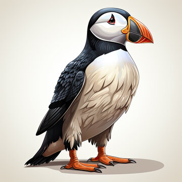 recommend clip art: Watercolor Puffin vector, clipart Illustration, Generative Ai