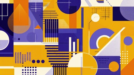 vibrant geometric collage with bold colors