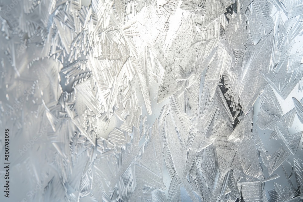 Poster window covered in frost with indistinct pattern. dreamy and abstracted glass texture