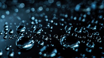 artistic black and blue bubbles abstract background