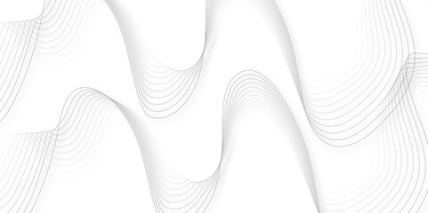 White wave curve lines banner background design. Abstract soft wave lines dynamic flowing gray light isolated background. Vector Illustration of the gray pattern of lines. Black stripes on white