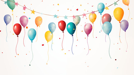Happy birthday garland sticker ,colorful balloon