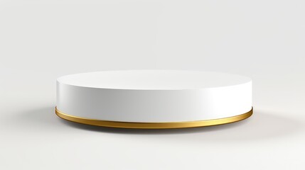 elegant white podium with golden base