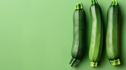 Flat lay zucchini cucumber copy space isolated background