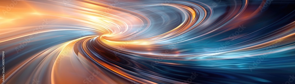 Poster swirls of luminous abstract light create a sense of movement and energy