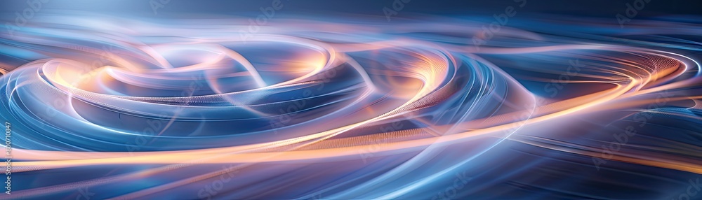 Poster swirls of luminous abstract light create a sense of movement and energy