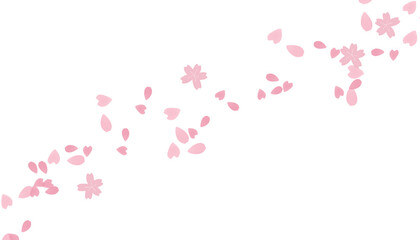 isolated cherry blossom blowing in the air with transparency PNG background, Sakura, element, decoration object, natural theme, springtime, 